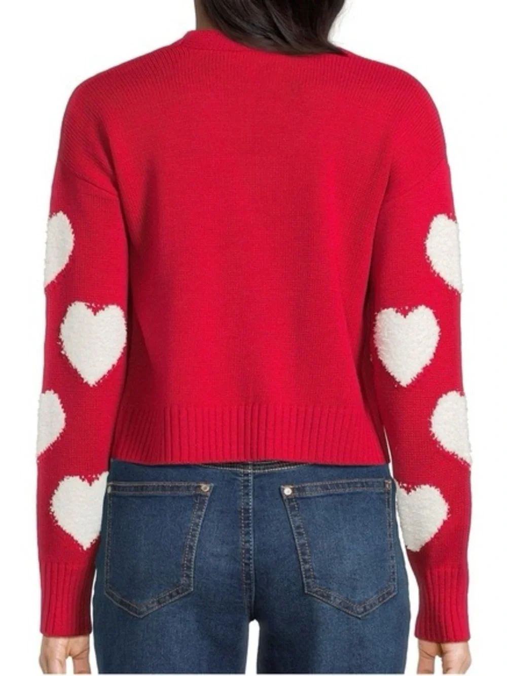 Cupcakes & Cashmere Heart Crewneck Swearer Red White XL